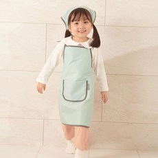 BEBE CHOUETTE 幼兒款粉彩防水圍裙+頭巾組