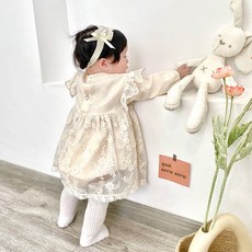 스타도어 여아용 샤랄라 자수 원피스 바디수트 세트 타도어 여아용 샤랄라 자수 원피스 바디수트 세트