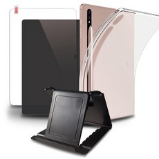 태블릿PC 강화유리 액정보호필름 + 젤케이스 + 거치대 풀세트, 혼합색상