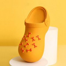 랜보어 반려동물 샌들 삑삑이 장난감, 오렌지, 1개