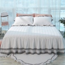 류금숙 투라인 실키케어 프릴 이중 프릴 침대 커버