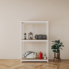 스피드랙 조립식 철제 앵글 선반, 화이트, 3단