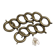 窗簾環 25mm 10入+窗簾鉤 10入, 金子, 1套