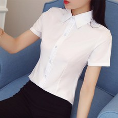 두봄 여성용 썸머 반팔 슬림 셔츠