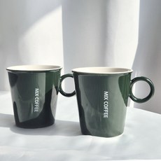 파울러스 뉴 믹스 커피 머그잔, 그린, 2개 그린, 2개