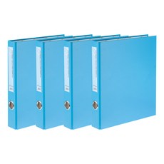 ECO Chungwoon D型3孔活頁夾套裝, 4本入, 3cm厚 A4活頁夾, 天藍色, 4本
