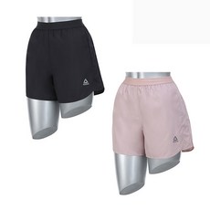 Reebok Speedwick Airy-Lite女款運動短褲 2入, 深灰色、粉色