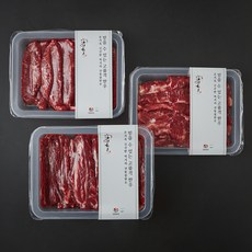 전통참한우 모듬구이한판 갈비살 300g + 부채 300g + 업진살 300g 1등급 세트, 1세트
