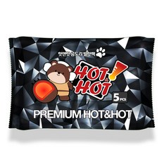 핫앤핫 핫팩 일반형 곰도리 발핫팩 BLACK 5p, 1개