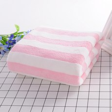 Musikine 海邊條紋大號超細纖維沙灘毛巾 70*140cm, 1個, 粉色