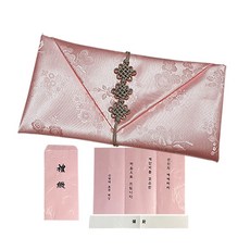 油性現金禮金袋 袋型結繩包袱+高級禮金信封, 杏, 1張
