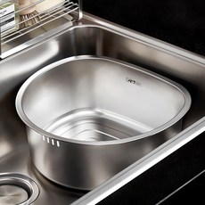 Kitchen Art 全不鏽鋼半圓形洗碗盆 8L, 1個, 單色