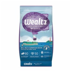 Wealtz 維爾滋 全齡貓食譜 天然無穀寵物糧, 含益生菌和膳食纖維，高肉類蛋白，人食等級及超級食物配方, 6kg, 1袋
