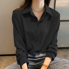 엘쏘 여성용 링클프리 카라 포인트 셔츠 블라우스