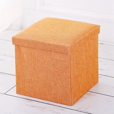 스윗조이 린넨 폴딩 수납 의자 정사각, 오렌지