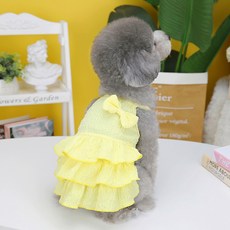 Pastel Pet Pet Ribbon 皺紋康康舞連體衣, 黃色, 1件