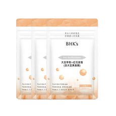 BHK's 大豆萃取+紅花苜蓿 素食膠囊，改善更年期症狀，調節雌激素，穩定情緒，幫助入睡，30粒/包 (Set), 30顆, 3包