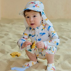 아이엠베베 아동용 티라노공원 우주복형 전신 래쉬가드