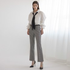 르니앤맥코이 여성용 깅엄체크 세미부츠컷 슬랙스팬츠 MI04SL602HJJ