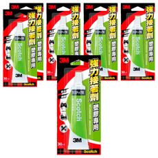 3M Scotch 強力接著劑 塑膠專用, 快乾防水半透明, 30ml, 6條