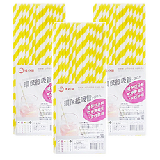 橘之屋 環保紙吸管 30入, 食品級環保紙, 一次性使用, 乾淨衛生, 多種造型款式 繽紛可愛花色, 紙漿製作 環保可分解, 3包