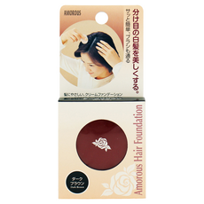 AMOROUS 黑彩 HAIR VALUE 髮表染髮粉餅 深棕色， 補擦方便，髮量稀疏適用, 深栗色, 1個