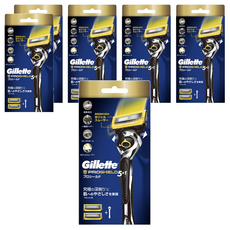 Gillette 吉列 Proshield鋒護系列 刮鬍刀組，雙重護盾科技，雙潤滑條，旋轉刀頭，吉列史上最薄5刀片, 刀架 + 刀頭 2個, 6盒