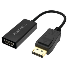 POLYWELL 寶利威爾 DP轉HDMI 訊號轉換器 1080P 15cm, 1條, PW15-T04-A008