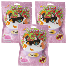 Catfeet 呼嚕愛乾淨 蔓越莓化毛潔牙餅, 超可愛牙齒造型, 清除牙垢, 多種營養, 全齡適用, 牛肉, 60g, 3包