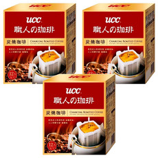 UCC 炭燒濾掛式咖啡，炭火烘焙，辦公室最愛, 8g, 12包, 3盒