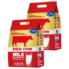 RED COW 紅牛 超濃全脂奶粉，100%純牛乳量，紐西蘭乳源，好香好濃 天然營養, 2kg, 2包