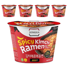 JONGGA 宗家府 辣味泡菜拌麵 碗裝, 5入
