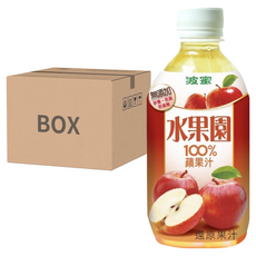 波蜜 水果園 100%蘋果汁, 無添加砂糖、色素及防腐劑, 280ml, 24瓶