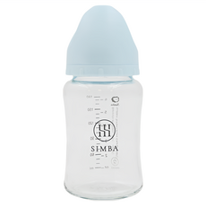 Simba 小獅王辛巴 蘊蜜質金玻璃寬口防脹氣奶瓶 新生專用, 晨藍, 180ml, 1個