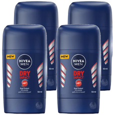 NIVEA 妮維雅 男士止汗爽身乳膏 Pro升級 乾適活力 48小時長效乾爽, 50ml, 4瓶