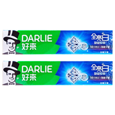 DARLIE 好來 全亮白牙膏, 有效潔淨 分解茶垢 還原美齒 清新亮白, 140g, 2條