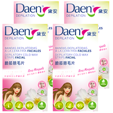 Daen 黛安 玫瑰果油臉部除毛片, 快速有效 柔嫩保濕, 4盒