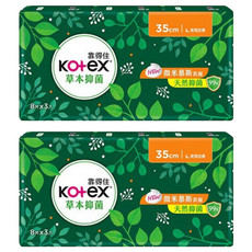 Kotex 靠得住 草本抑菌衛生棉 夜用加長, 35cm, 24片, 2組