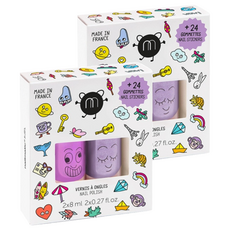 nailmatic KIDS WOW組, 水漾亮彩指甲油 (附指甲貼), 水漾亮彩指甲油 8ml*2瓶+指甲貼*1張, 2組