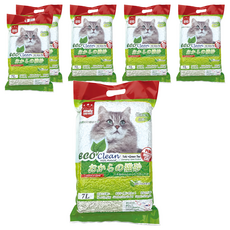 ECO Clean 豆腐貓砂,綠茶,7L,6袋,天然豆腐砂,快速凝結,可沖馬桶