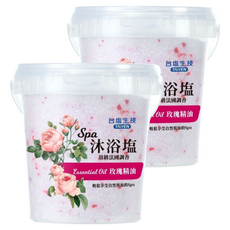 TAIYEN 台塩生技 玫瑰SPA沐浴鹽，頂級法國調香 Essential Oil 玫瑰精油, 900g, 2罐