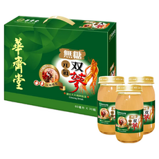 華齊堂 無糖元氣雙蔘Set (人蔘+粉光蔘), 60毫升x30瓶, 60ml, 30瓶, 1盒