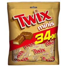 Twix 特趣 迷你焦糖夾心巧克力樂享包, 酥脆餅乾 濃郁焦糖 香濃牛奶巧克力, 340g, 3袋