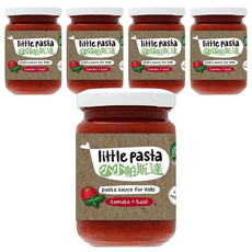 Little Pasta 小小帕斯達 番茄羅勒醬, 專為寶寶設計 9個月以上 不含麩質 無添加鹽糖 優質蔬果食材製成, 130g, 5罐
