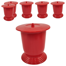 HOUSE 好室喵 特大紅色便器，圓徑280x高300mm，容量7L，耐重80kg, 紅色, 6個