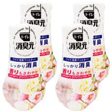 小林製藥 浴廁消臭元 eco容器芳香劑, White Floral, 白茶花香, 400ml, 4瓶