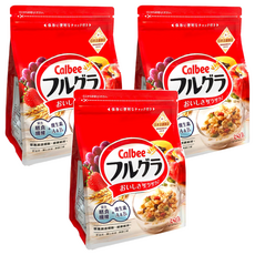 Calbee 卡樂比 Frugra 富果樂 水果麥片，含膳食纖維及維生素 A、B1，日本京都製造, 380g, 3包