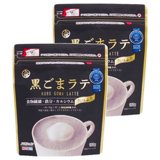 九鬼 黑芝麻拿鐵 沖泡飲料, 日本進口, 含膳食纖維/鐵/鈣, 冷熱皆宜, 夾鏈式封口設計, 150g, 2包