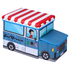Cotton Field 棉花田傢飾 MyCAR立體汽車造型摺疊收納凳 - 冰淇淋車, 尺寸 55x26x31cm, 1個