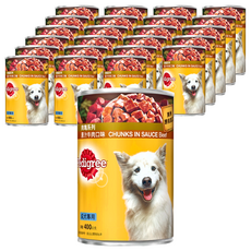 Pedigree 寶路 成犬罐頭 原汁牛肉塊 400公克*24罐, 澳洲原裝進口, 400g